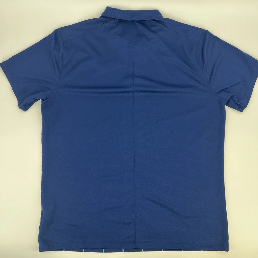 NIKE Dri-Fit Polo Shirt Men's Size L Large Blue Windowpane Performance